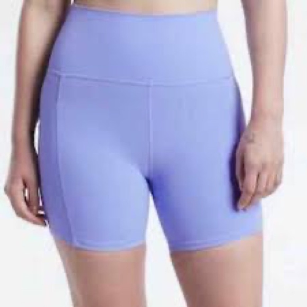 Athleta Lilac Workout Set High-Rise Bike Short and Matching Ribbed Tank